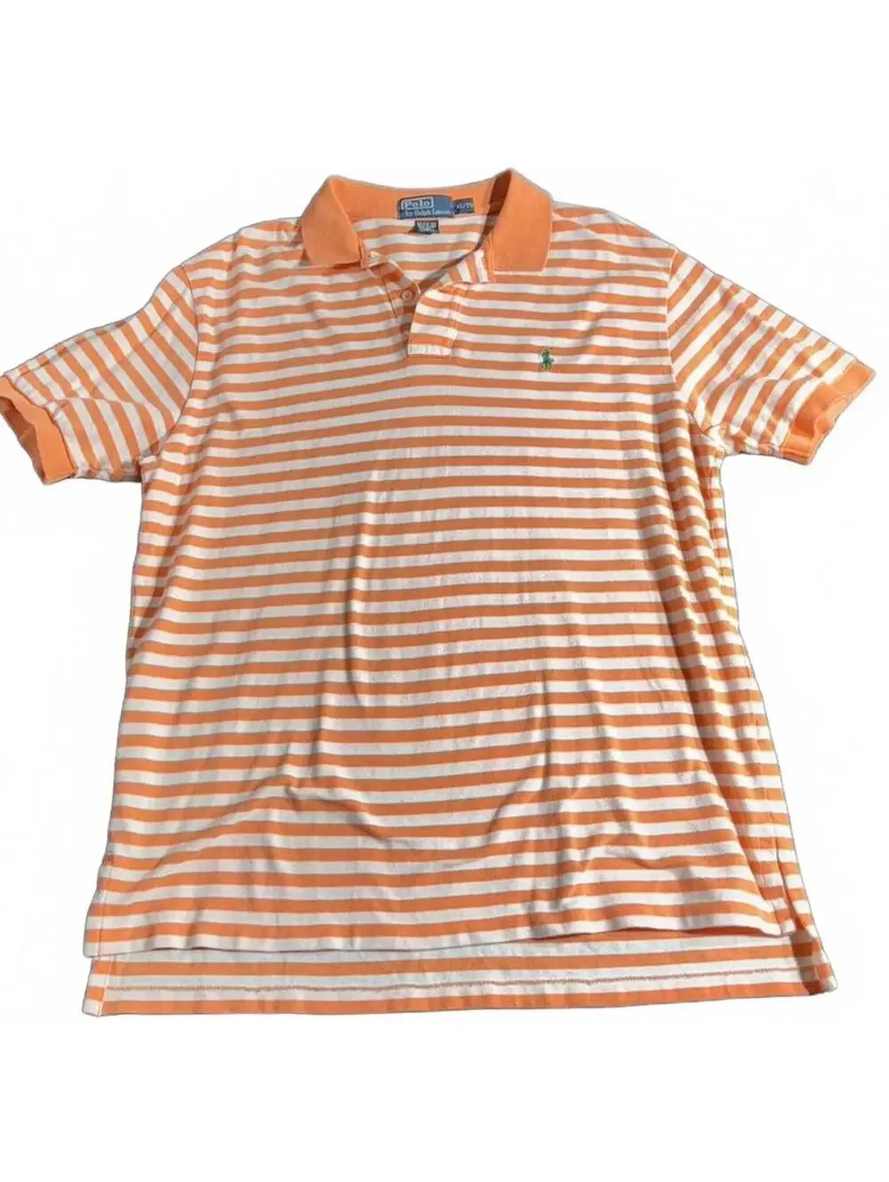 Polo Ralph Lauren Orange Striped Golf Collared Shirt Size XL